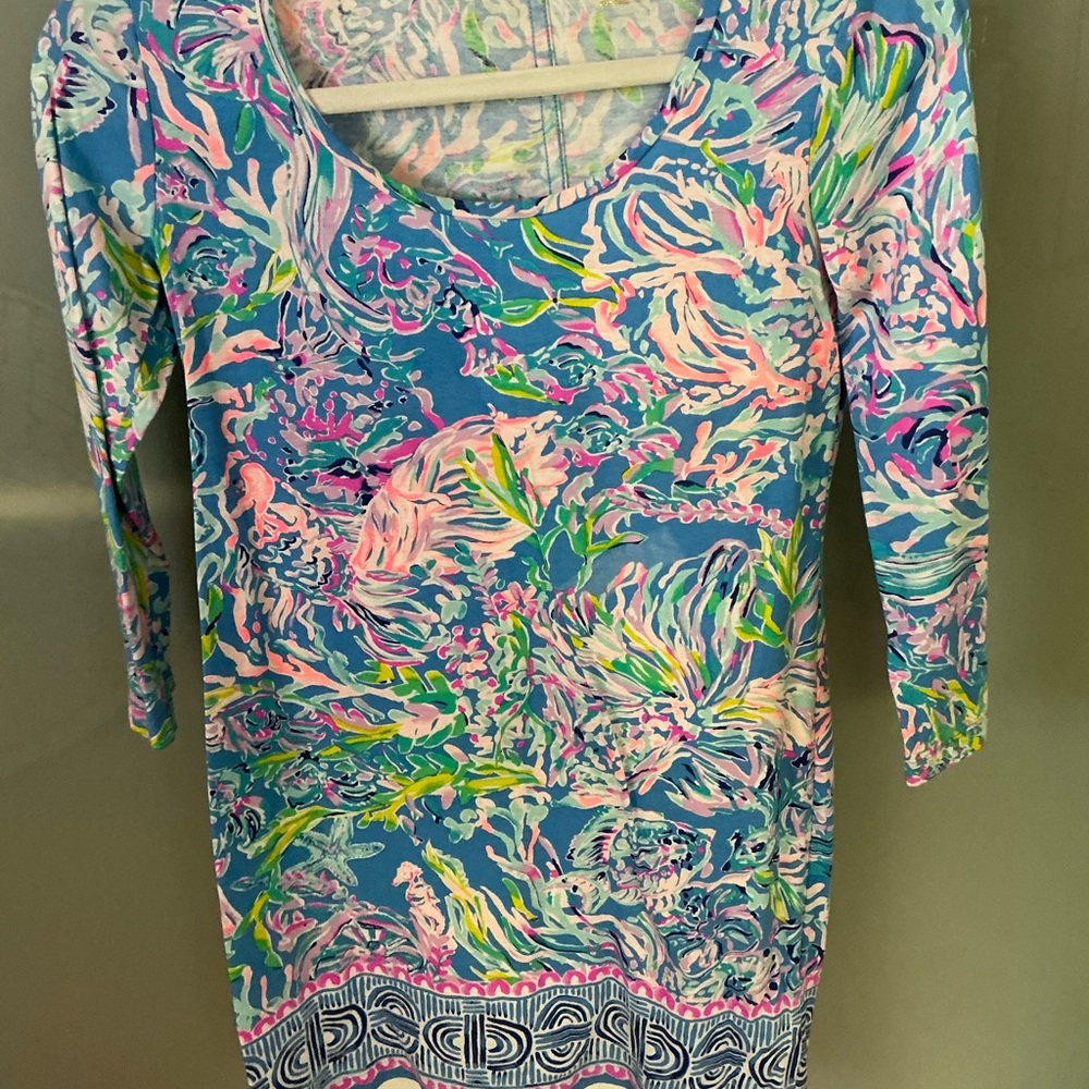 Lilly Pulitzer 3/4 Sleeve Scoop-Neck Dress